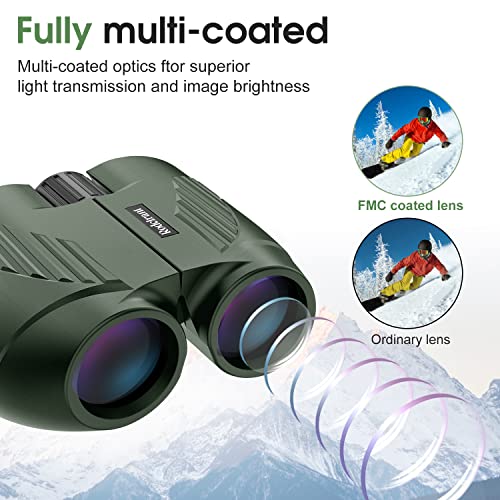 20X25 Compact Binoculars For Adults And Kids,Large Eyepiece Waterproof Binocular，Easy Focus
