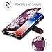 iPhone Xs Max Case, Hocase PU Leather Full Body Protective Wallet Case with Credit Card Holders, Wrist Strap, Magnetic Closure for iPhone Xs Max 2018 with 6.5-inch Display - Burgundy Flowers