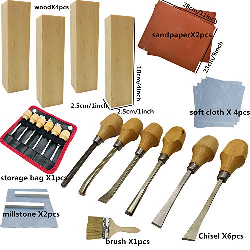 Fycooler Wood Carving Tools Set,20Pcs Wood Carving Tools Kit with