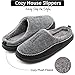 Men's Cozy Memory Foam Micro Woolen Plush Fleece Slippers Slip On Clog House Shoes w/Hand-Craft Woven Trim (US Men's 11-12, Gray)