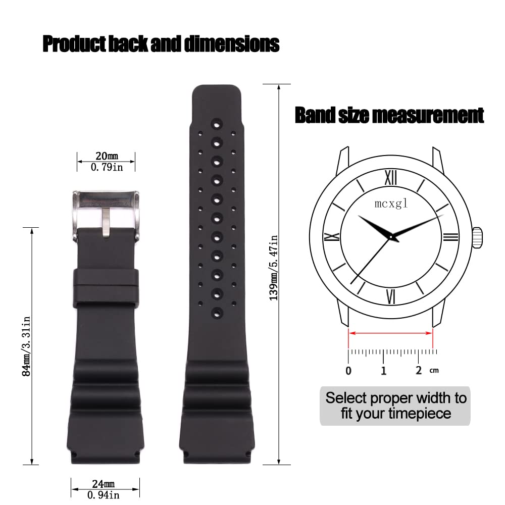 24mm Silicone Watch Band Compatible with Citizen Hyper Aqualand Duplex Promaster Men's Dive Strap Sport Waterproof Wristband