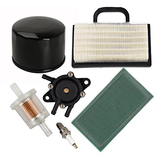HIFROM 698754 499486 Air Filter with 273638 Pre Filter 493629 Fuel Filter 795890 Oil Filter 808656 Fuel Pump and Spark Plug for Briggs & Stratton Engines