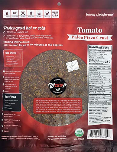 Paleo Pizza Crust | Tomato Flavored Organic Gluten Free, Dairy Free, Soy Free, Nut Free and Vegan Pizza Crust