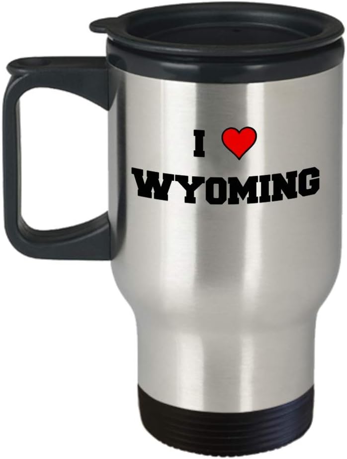 Wyoming Coffee Mugs, I Love Wyoming USA States Travel Mug