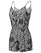 Patterned Front Lace Up Sleeveless Romper Black Size S
