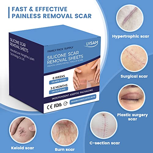 Lysam Silicone Scar Sheets Medical Grade Scar Treatment Removal