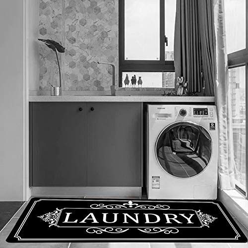 Black Laundry Rug Anti Fatigue Laundry Room Rug Runner 2x4 Crown Carpet Durable Washhouse Mats