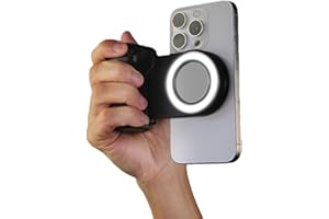 Tangxi Magnetic Phone Camera Grip with Selfie Fill Light, Smartphone Selfie Handle Snap with Shutter Button Remote for Live S
