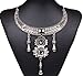 Qiyun (TM) Tibet Silver Bib Statement Choker Chunky Tribal Rhinestone Necklace