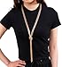 VUJANTIRY Long Necklace for Women Pendant Necklace Y Shape Knot Sweater Necklace Strands for Girls Fashion Jewelry (Gold)