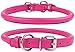 CollarDirect Rolled Leather Dog Collar, Soft Padded Round Puppy Collar, Handmade Genuine Leather Collar Dog Small Large Cat Collars 13 Colors (8-11 Inch, Pink Textured)