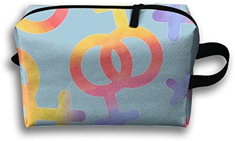 Rainbow Female Gay Symbol Women Men Zipper Travel Cosmetic Bags Sturdy Makeup Shaving Kit OrganizerSturdy Toiletry Pouchs