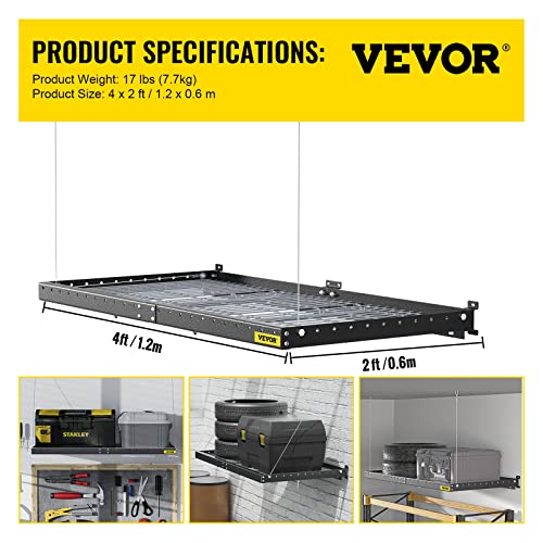 VEVOR Garage Wall Shelf 2 x 4 ft Garage Shelving Wall Mounted Steel