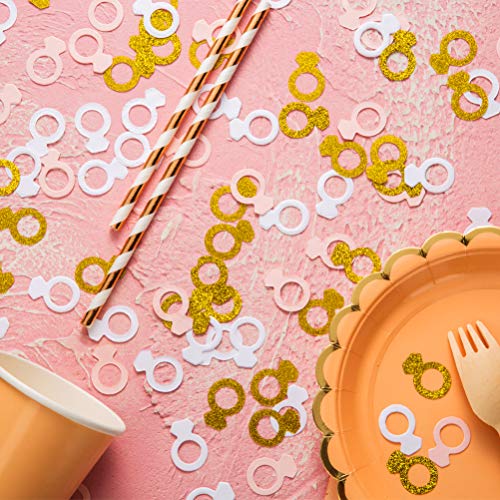 image for MOWO Glitter Diamond Ring Paper Confetti Table Decor and Event Decor, 