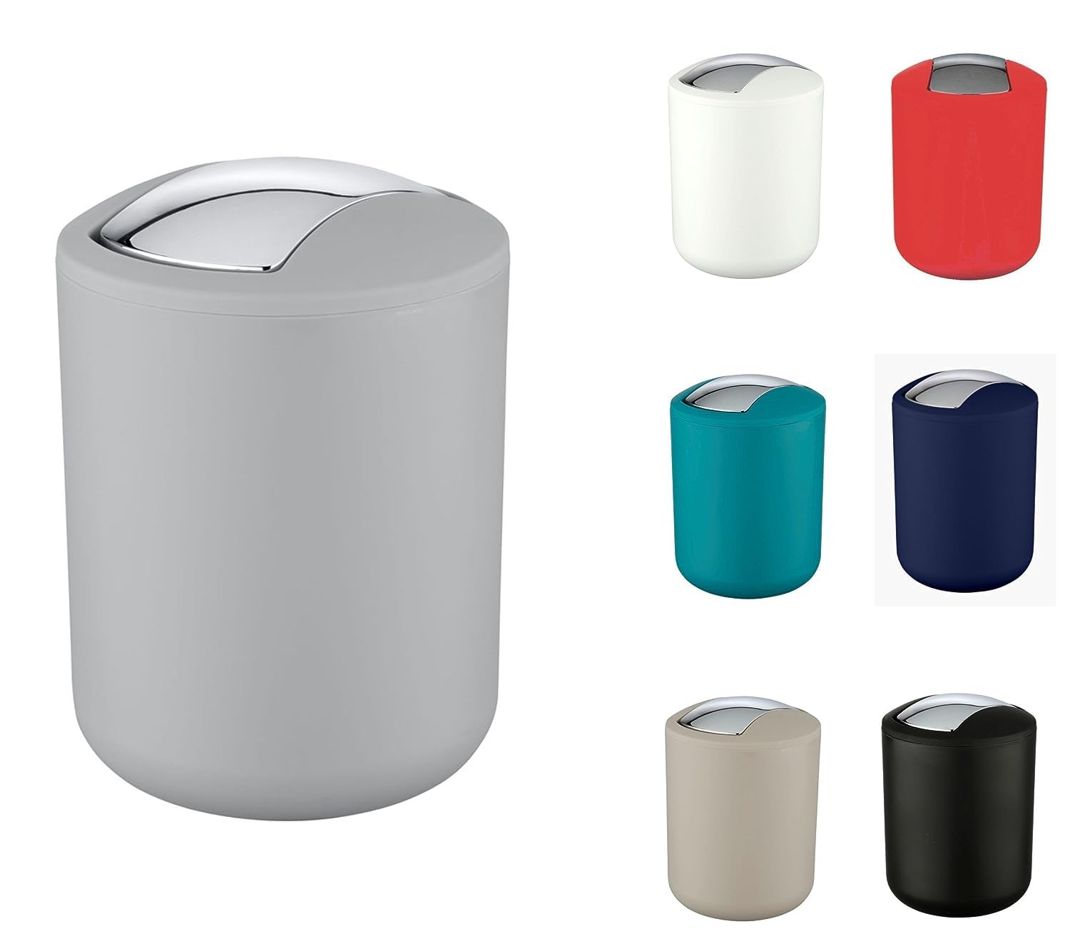 WK "Brasilia" Table Top Kitchen Waste / Cosmetics Small Bin (Grey)