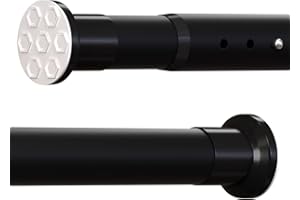 Oxdigi Tension Shower Doorway Curtain Rod/Adjustable 141.7-161.4 inches No Drilling Window Curtain Rod for Bethroom, Indoor Decor/Matt Black