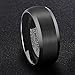 Tungsten Rings for Men Black Wedding Band 8mm Matte Brushed Center Comfort Fit