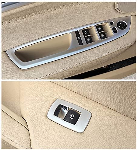 Matt Chrome Door Window Switch Panel Cover Trim Frame for BMW X5 E70 X6 E71 2007-2013 2008 2009 2010 2011 2012 LHD Left Hand Drive