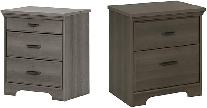 Amazon Com South Shore Versa Nightstand With 2 Drawers And Charging Station Gray Maple Versa 2 Drawer Nightstand Gray Maple Furniture Decor