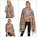 Women Plaid Blanket Scarf for Winter Fall, Beige Camel Check Oversized Soft Warm Cozy Ladies Tartan, Thick Fuzzy Knit Cashmere Wool Feel, Long Pashmina Wraps and Shawls for Ideal fake replica Gift