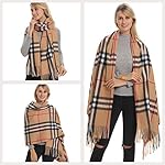 Classic Plaid Blanket Scarf, Cashmere Feeling, Cozy Warm for Winter Classic Plaid Blanket Scarf, Cashmere Feeling, Cozy Warm for Winter