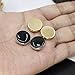 ORAZIO 2 Pairs Black Gold Tone Round Cuff Button Covers for Men Women Cuff Links for Shirts