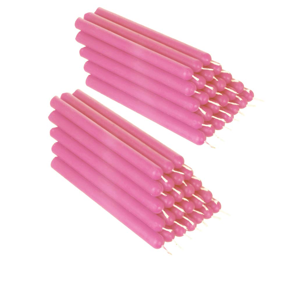 NKlaus 50x Rose Beeswax 12cm sootfree Handmade Table Candle Ritual Candle drip Candles 36347