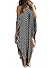 ZANZEA Women's One Off Shoulder Striped Irregular Long Maxi Dress Kaftan Dress Black L