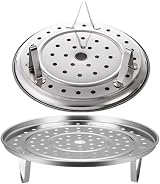 2 Pack Stainless Steel Round Steam Rack 20cm 22cm Steamer Basket view 3