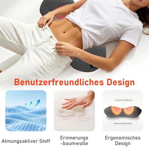 3 in 1 Back Massager, 135° Golden Curvature, Spinal Traction Therapeutic Heat & Vibration Massage, Therapeutic Heat Vibration, Relieve Sciatica, Back Pain