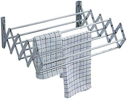 INDISWAN™ Wall Mounting Foldable Clothes & Towel Drying Rack Cum Hanger 1.5 feet