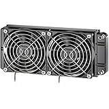 Clyxgs Water Cooling Radiator, 12 Pipe Aluminum Heat Exchanger Radiator With Fan For PC CPU Computer Water Cool System DC12V 240mm Black