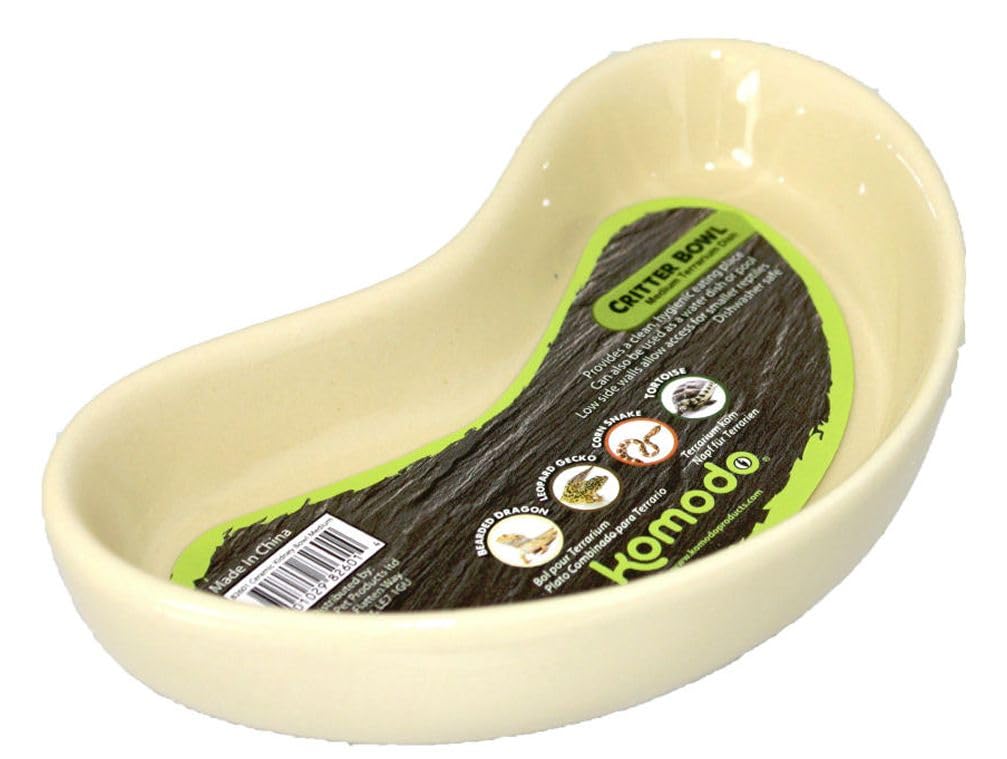 Komodo Kidney Bowl Dishwasher Safe Durable Hygienic Food Water Terrarium Critter Feeding Dish Pets Accessory for Reptiles - Small