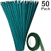 Maitys Green Wood Plant Stake Floral Plant Support Wooden Bamboo Stake Natural Craft Picks with 25 Yard Dark Green Flower Paper Tape (35 cm)