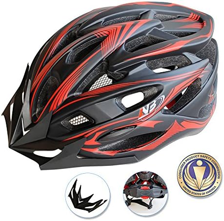 NetBiker Cycling Bike Helmet,Adjustable Lightweight Mountain Road Bicycle Helmet with Removable Visor and Liner,CPSC Safety Certified for Adult Men Women and Teen Boys &amp; Girls