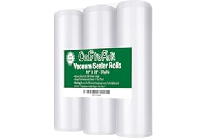 O2frepak 3 Pack 11"x20' Rolls Vacuum Sealer Bags Rolls with BPA Free,Heavy Duty Vacuum Sealer Storage Bags Rolls,Cut to Size Roll,Great for Sous Vide (Total 60 feet)