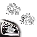 2Pcs Car Air Vent Clip, Bling Crystal Cute Elephant