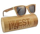 4est Shades Polarized Lenses Wood Sunglass, Brown Maple, Smoke Black