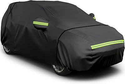 Favoto SUV Car Cover 188-198 in Waterproof 5 Layer with Right Zip - Black