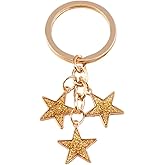 COLORFUL BLING Star Charms Enameled Keychain Glitter Star Chain Tassel Keyring Purse Bag Accessories