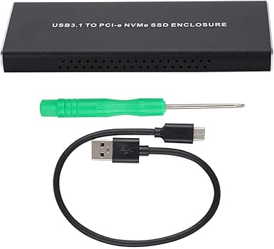Tonysa Caja de Disco Duro Tipo C, M.2 NVME a USB3.1 Carcasa HDD de