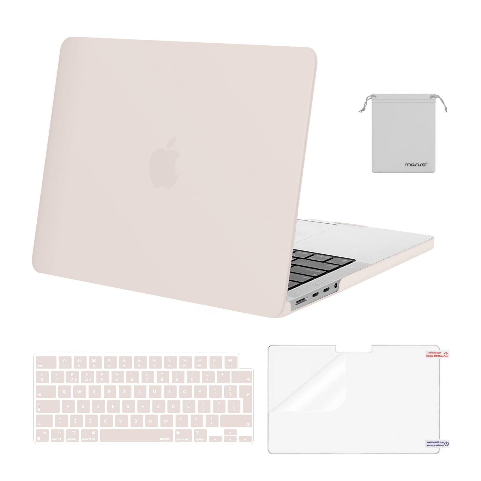MOSISO Compatible with MacBook Pro 14 inch Case 2026-2021 M5 M4 M3 M2 M1 A3434 A3112 A3185 A3401 A2918 A2992 A2779 A2442, Hard Shell Cover &Keyboard Skin &Screen Protector &Pouch, Rock Gray