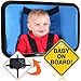 Premium Infant Carseat Mirror & Baby on Board Sign: View Backseat Without Risk! Headrest Mirrors for Parents in The Drivers Seat to See Their Kids in The Rear Seats. Car Travel Head Rest Accessories