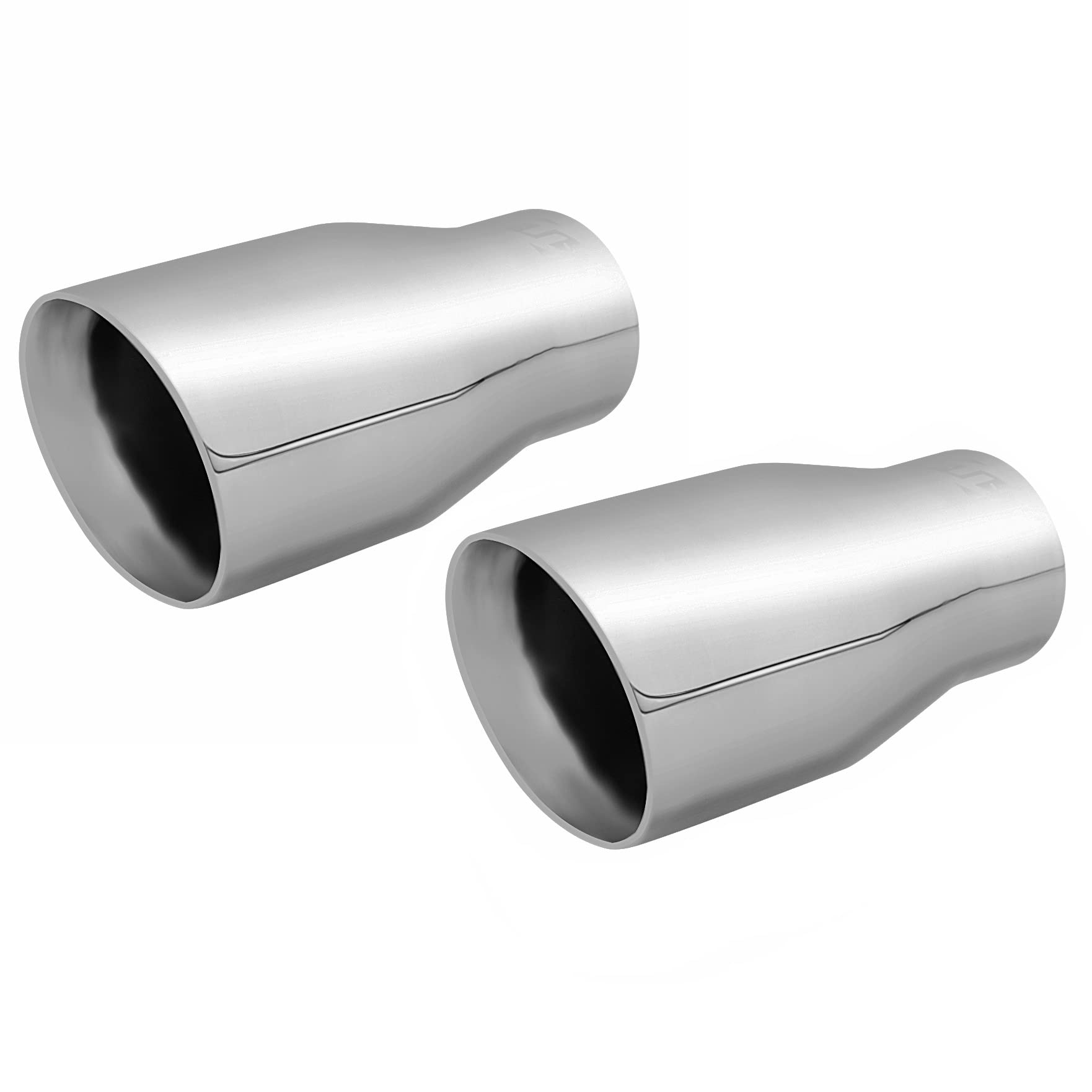 Photo 1 of Pack of 2 Double Wall Exhaust tip - 2.5" ID x 3.5" OD x 7"L - Weld On Muffler Tail Pipe Stainless Steel to give Chrome Effec