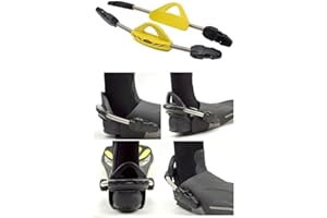 BlesConi Scuba Diving Spring Fin Straps 304 Stainless Steel Non-Slip for Most Fins Compatible with for Cressi Mares Blue Blac