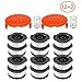 RONGJU 14 Pack Weed Eater Replacement Parts for Black&Decker AF-100, 12 Pack 30ft 0.065" String Trimmer Line Replacement Spools + 2 Pack RC-100-P Caps&Springs (12 Spools+ 2 Caps+2 Springs)