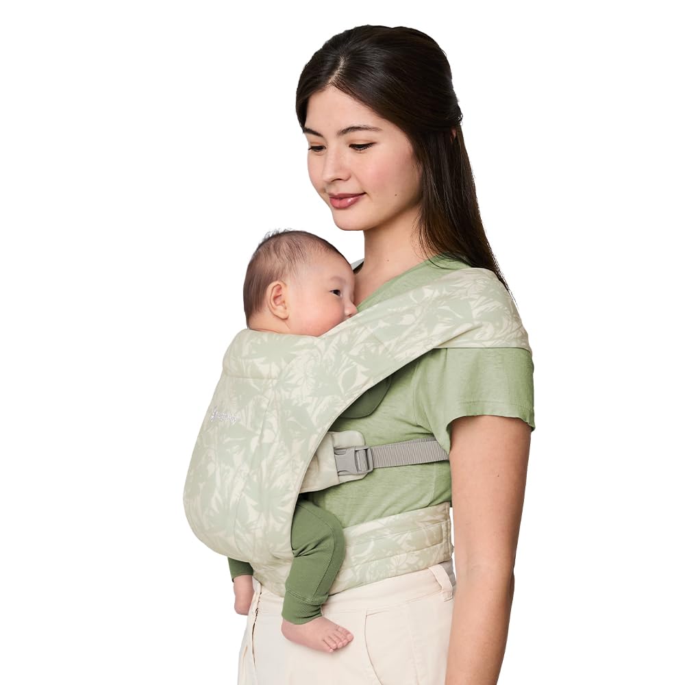 Photo 1 of Ergobaby Embrace Baby Carrier Newborn to Toddler - Lightweight Ergonomic Baby Carriers - Cozy Essentials (7-25 Pounds), Ponte Knit, Sage Meadows