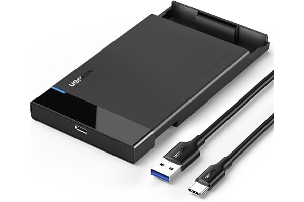 UGREEN USB C Hard Drive Enclosure, USB 3.1 Gen 2 to 2.5 inch SATA I II III SSD HDD External Case Adapter Housing for 9.5mm 7m
