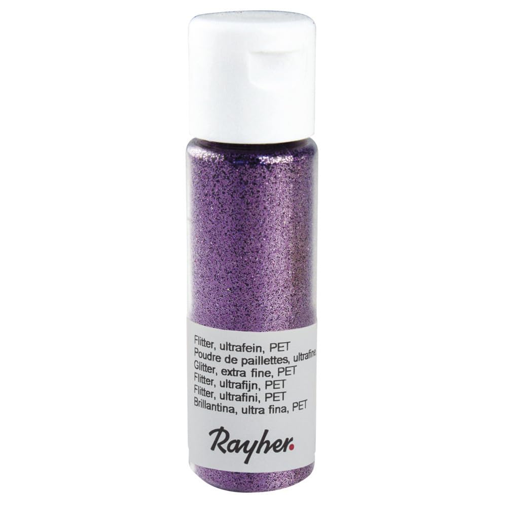 RAYHER 39420312 Glitter Ultra Fine PET Small FlÃ ¤ Schchen 20 ml, lavendel