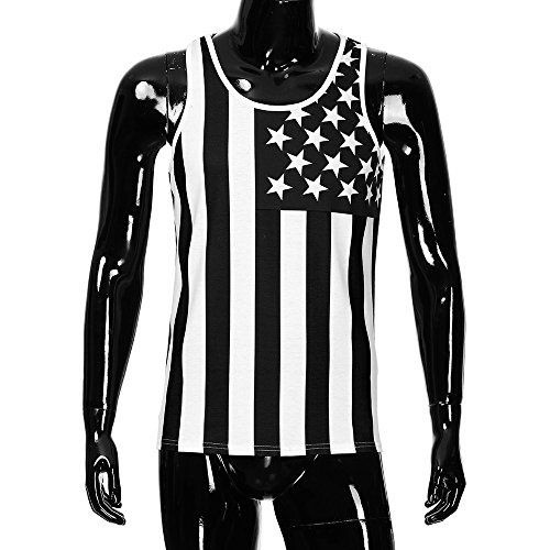 Mens Skull 3D Graphic Printed Slim Tank Top Cool Muscle Sveless Tees Workout US Flag Shirt Blouse Vest